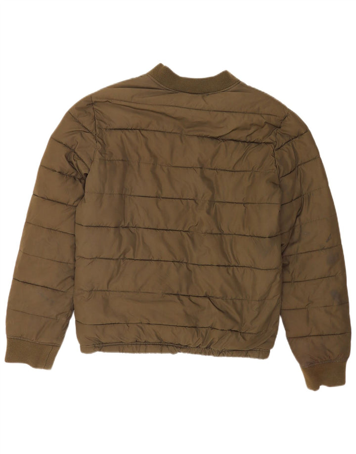 Hollister Herren Wattierte Jacke UK 38 Medium Khaki Polyester