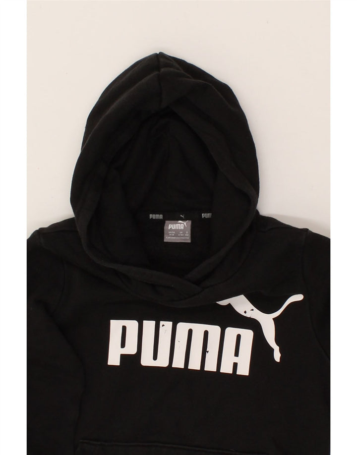 PUMA Boys Graphic Hoodie Jumper 9-10 Years Medium  Black Vintage Puma and Second-Hand Puma from Messina Hembry 
