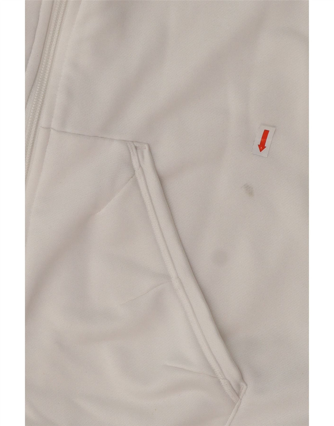 ADIDAS Damen-Kapuzenpullover mit Reißverschluss, UK 16, groß, weißes Farbblock-Polyester