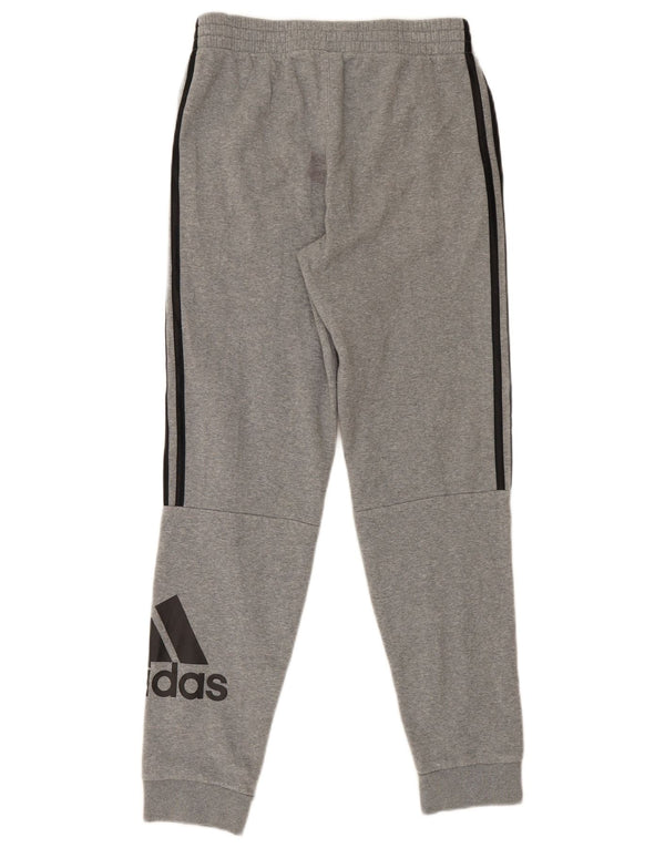 Adidas Boys Graphic Tracksuit Trousers Joggers 13-14 Years XL Grey Cotton