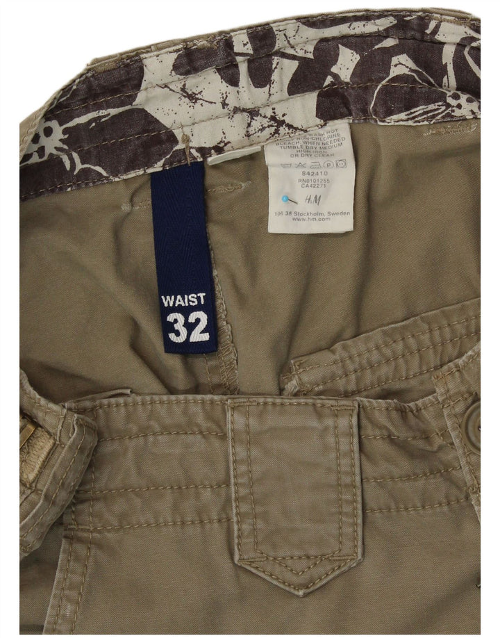 H&M Herren Cargoshorts W32 Medium Khaki