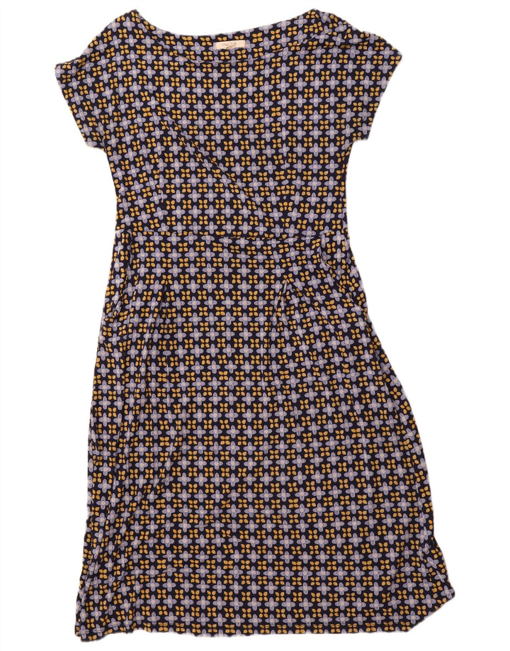 WHITE STUFF Damen-A-Linien-Kleid, UK 12, mittleres Marineblau mit Blumenmuster, Viskose