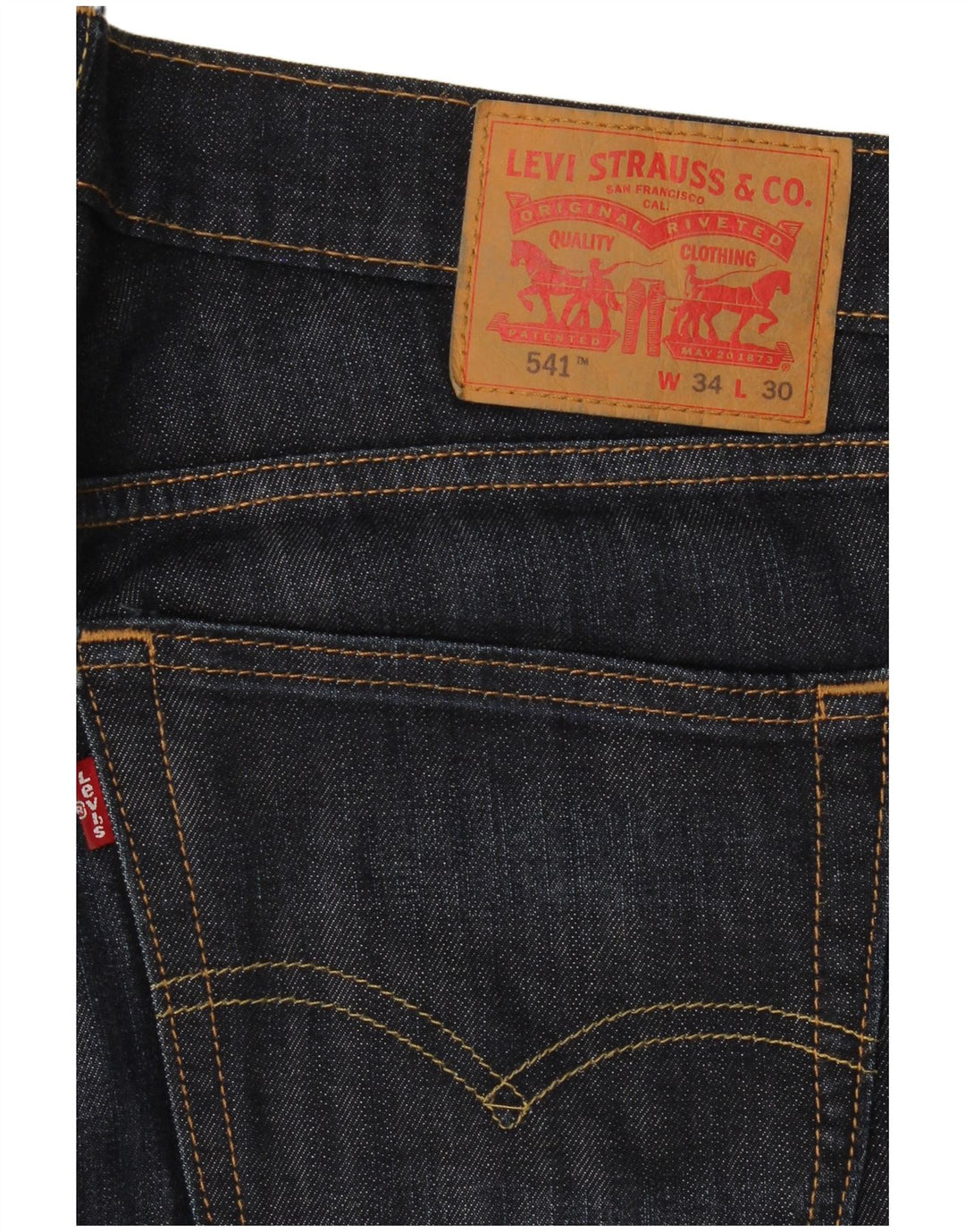 Levi's Herren 541 Straight Jeans W34 L30 Marineblaue Baumwolle