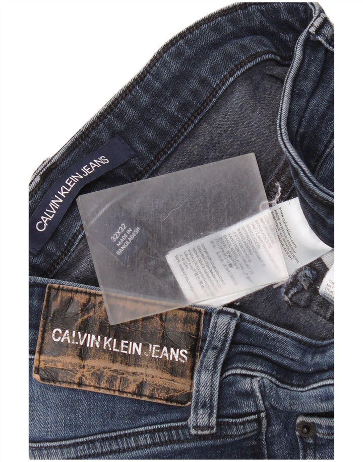 Calvin Klein Damen Slim Jeans W32 L32 Blaue Baumwolle