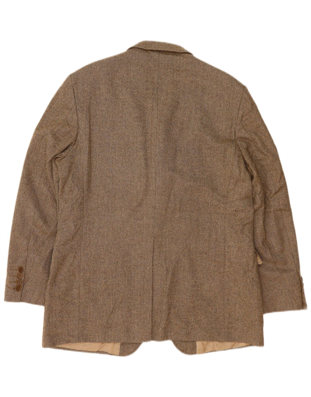 Marks & Spencer Herren-Blazer mit 3 Knöpfen, Gr. 42, Braun, Fischgrätenmuster