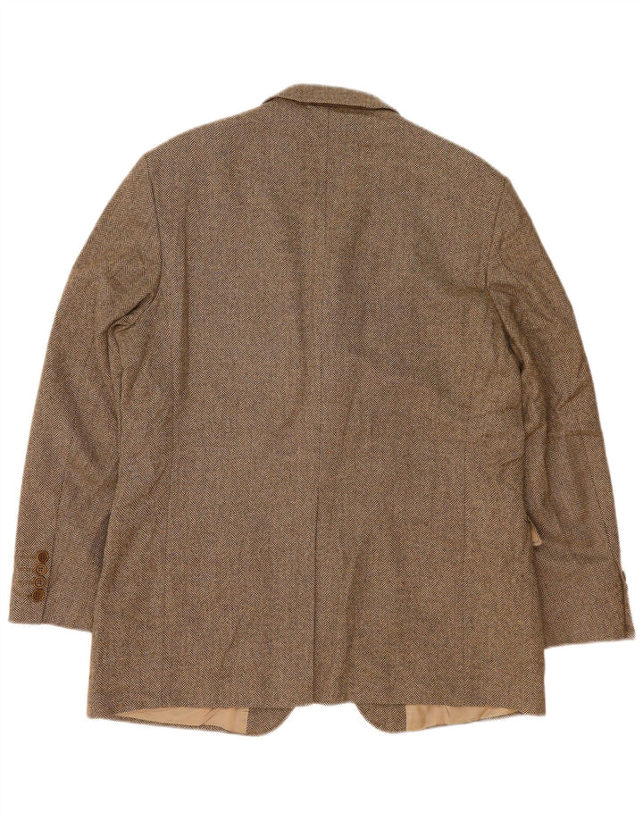 Marks & Spencer Herren-Blazer mit 3 Knöpfen, Gr. 42, Braun, Fischgrätenmuster