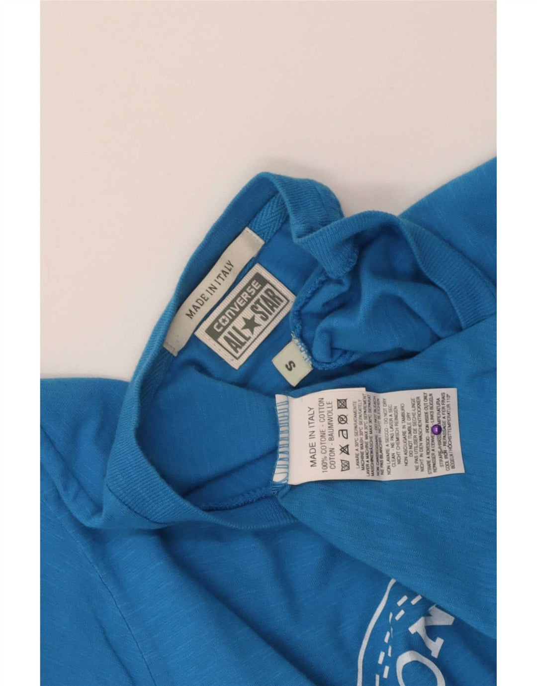 Converse Herren Chuck Taylor Graphic T-Shirt Top Small Blau Baumwolle