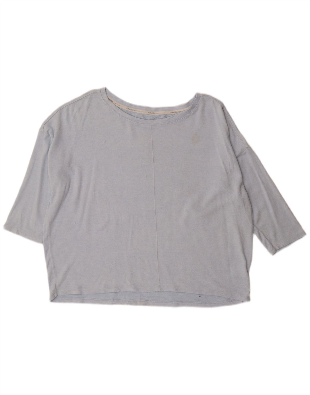 Calvin Klein Damen-Oversize-Top mit 3/4-Ärmeln, UK 18, XL, blaue Viskose