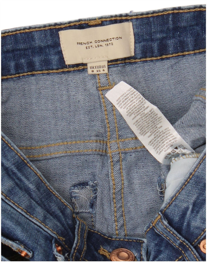 FRENCH CONNECTION Capri-Jeans mit weitem Bein für Damen, UK 8, Größe S, W26, L22, Blau