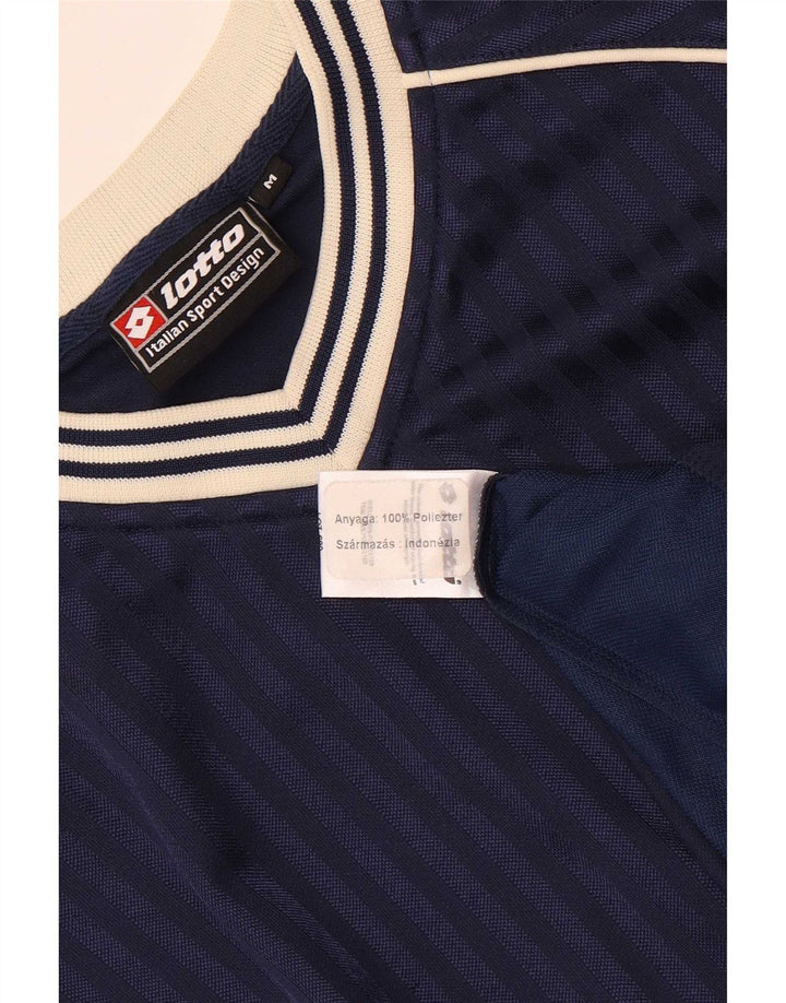 Lotto Herren-T-Shirt-Oberteil, mittleres Marineblau, Farbblock-Polyester