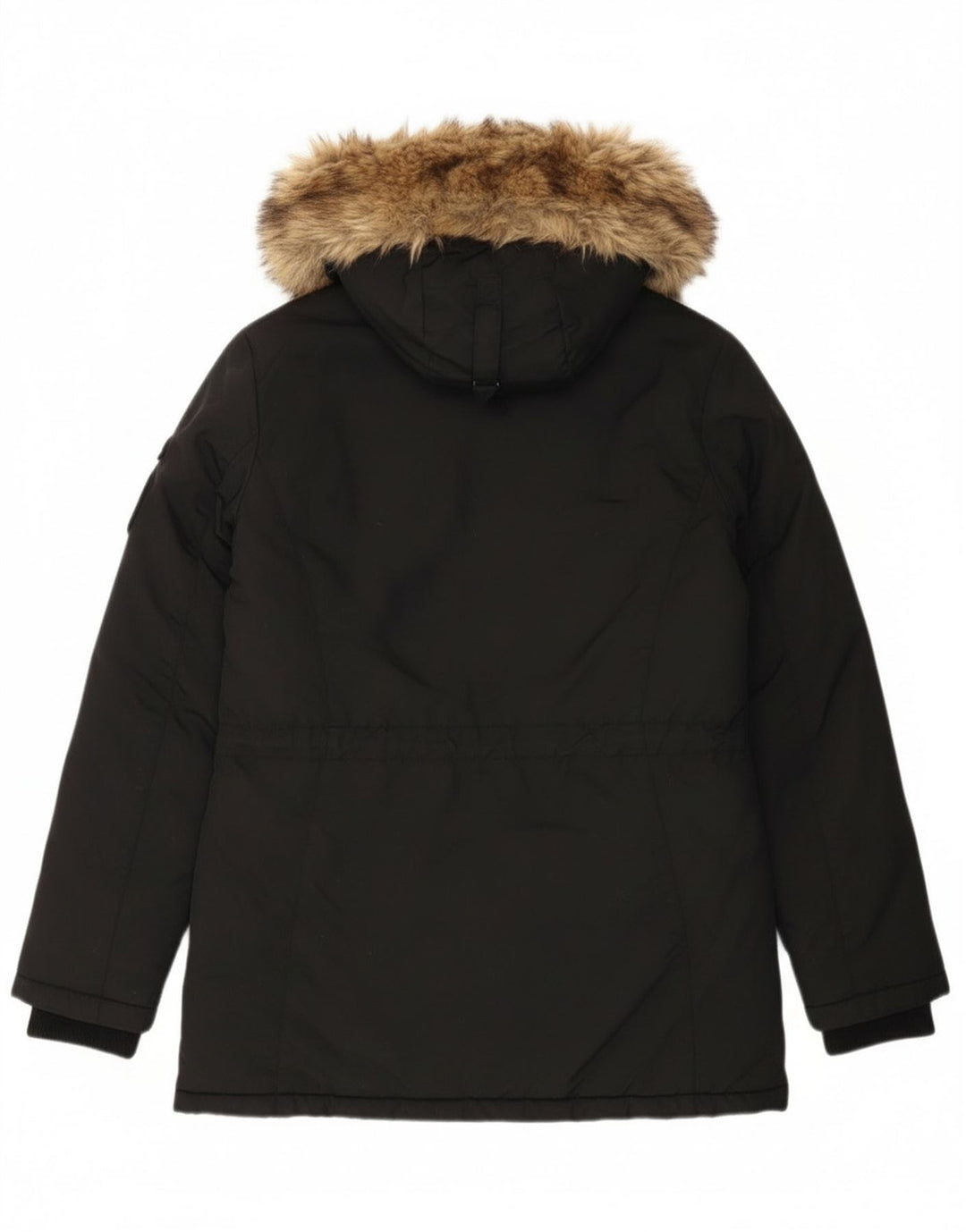 Superdry Damen-Parka mit Kapuze, UK 12, Mittelschwarzes Nylon