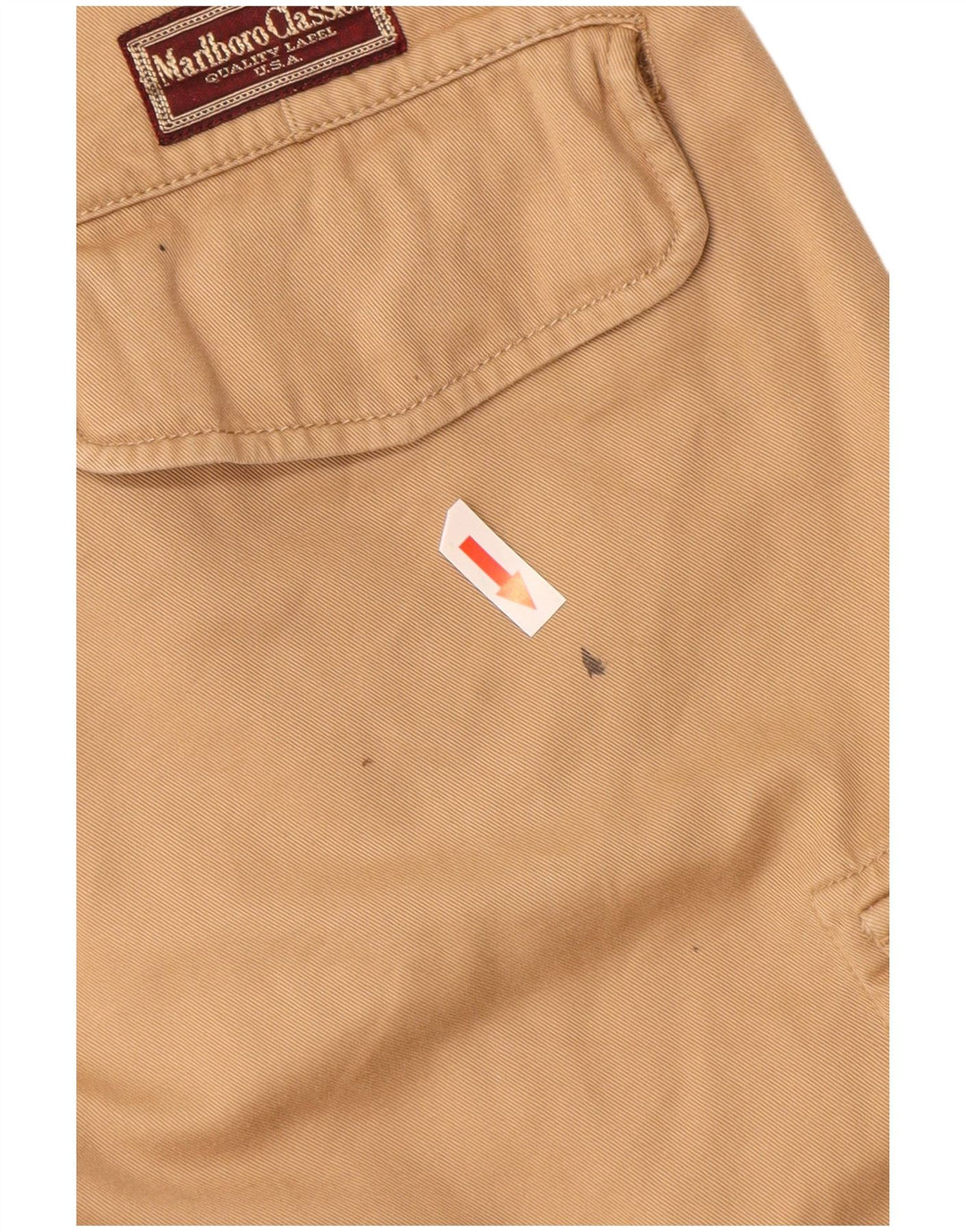Marlboro Classics Herren Pegged Cargo Shorts EU 52 XL W32 Beige Baumwolle