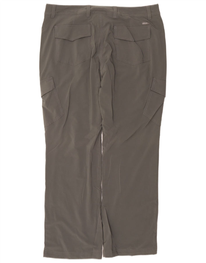 Eddie Bauer Damen gerade Cargohose US 16 2XL W38 L32 Grau Polyester
