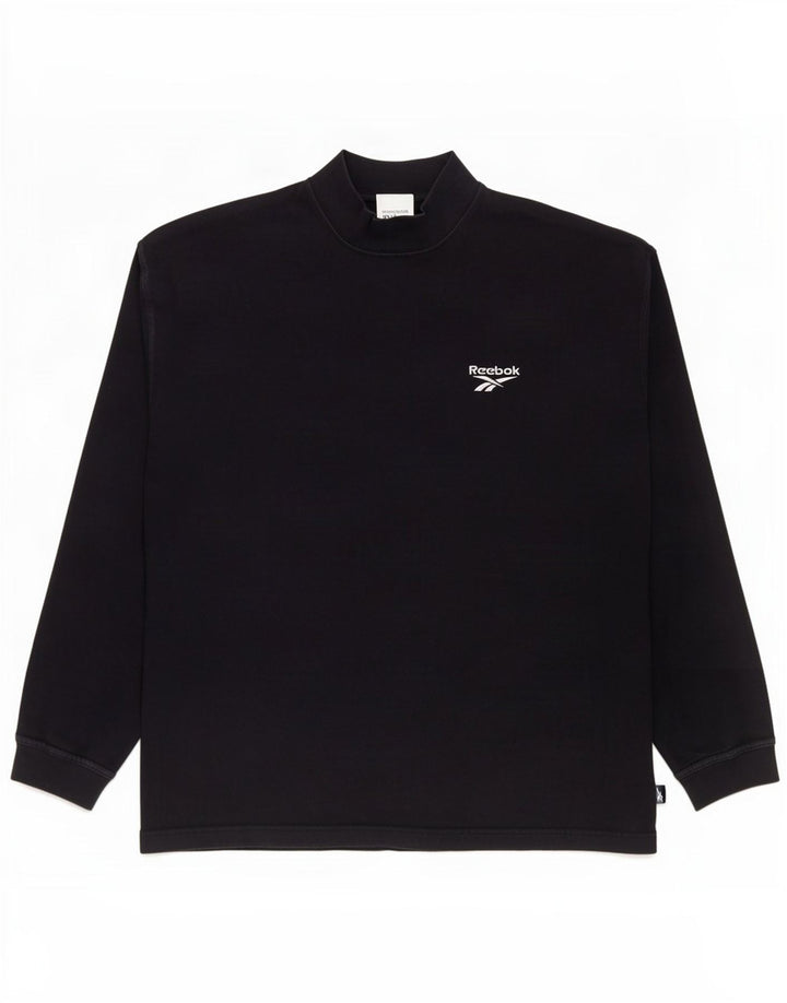 Reebok Herren Top Langarm Small Schwarz Baumwolle