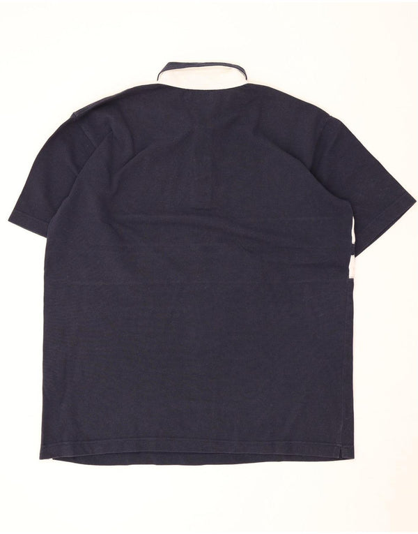 Kappa Herren Poloshirt XL Marineblau Colourblock Baumwolle
