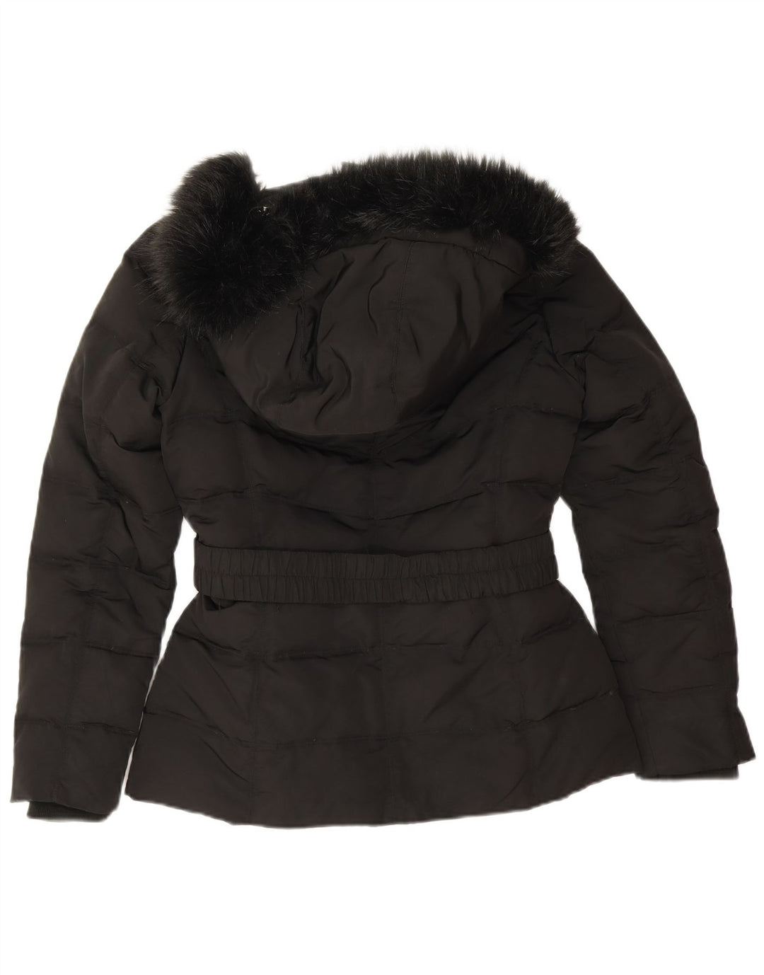 Esprit Damen-Kapuzen-Übergröße, wattierte Jacke, UK 10, Größe S, Schwarz, Polyester