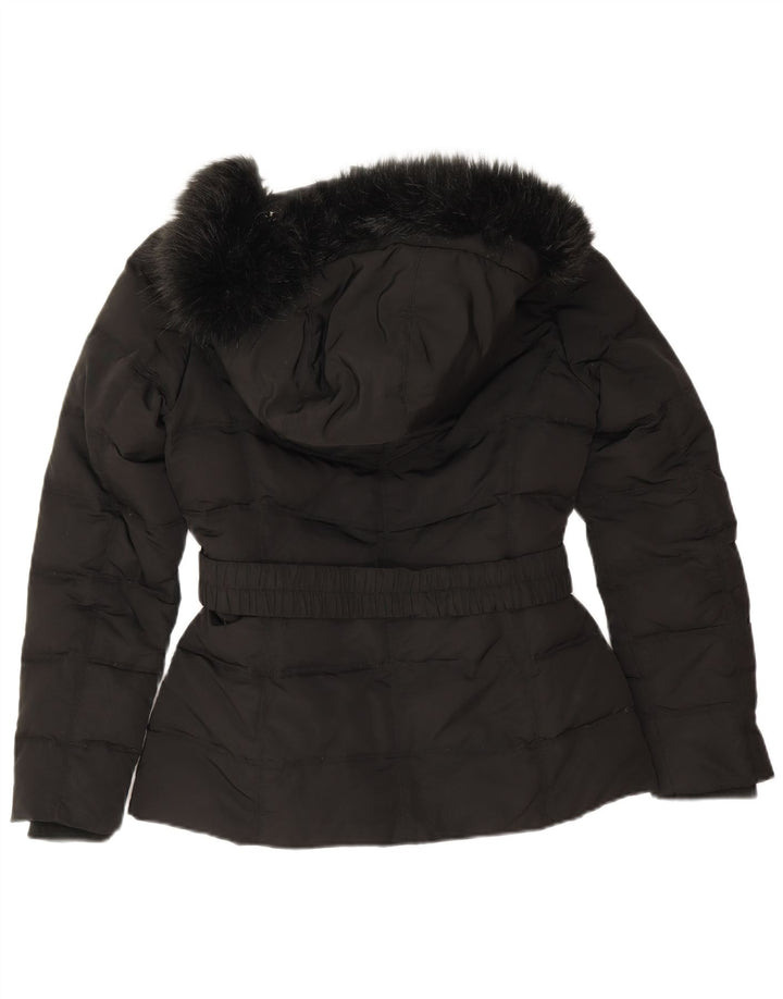 Esprit Damen-Kapuzen-Übergröße, wattierte Jacke, UK 10, Größe S, Schwarz, Polyester