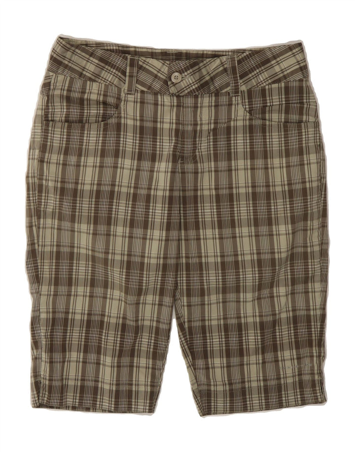 COLUMBIA Womens Casual Shorts US 4 Small W30 Grey Plaid Polyester Vintage Columbia and Second-Hand Columbia from Messina Hembry 