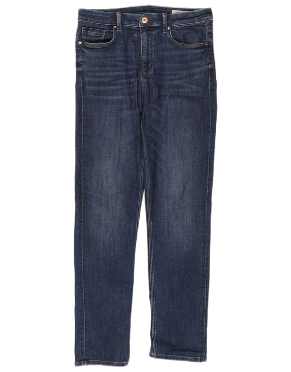 Marks & Spencer Damen Straight Jeans UK 12 Medium W30 L28 Blaue Baumwolle