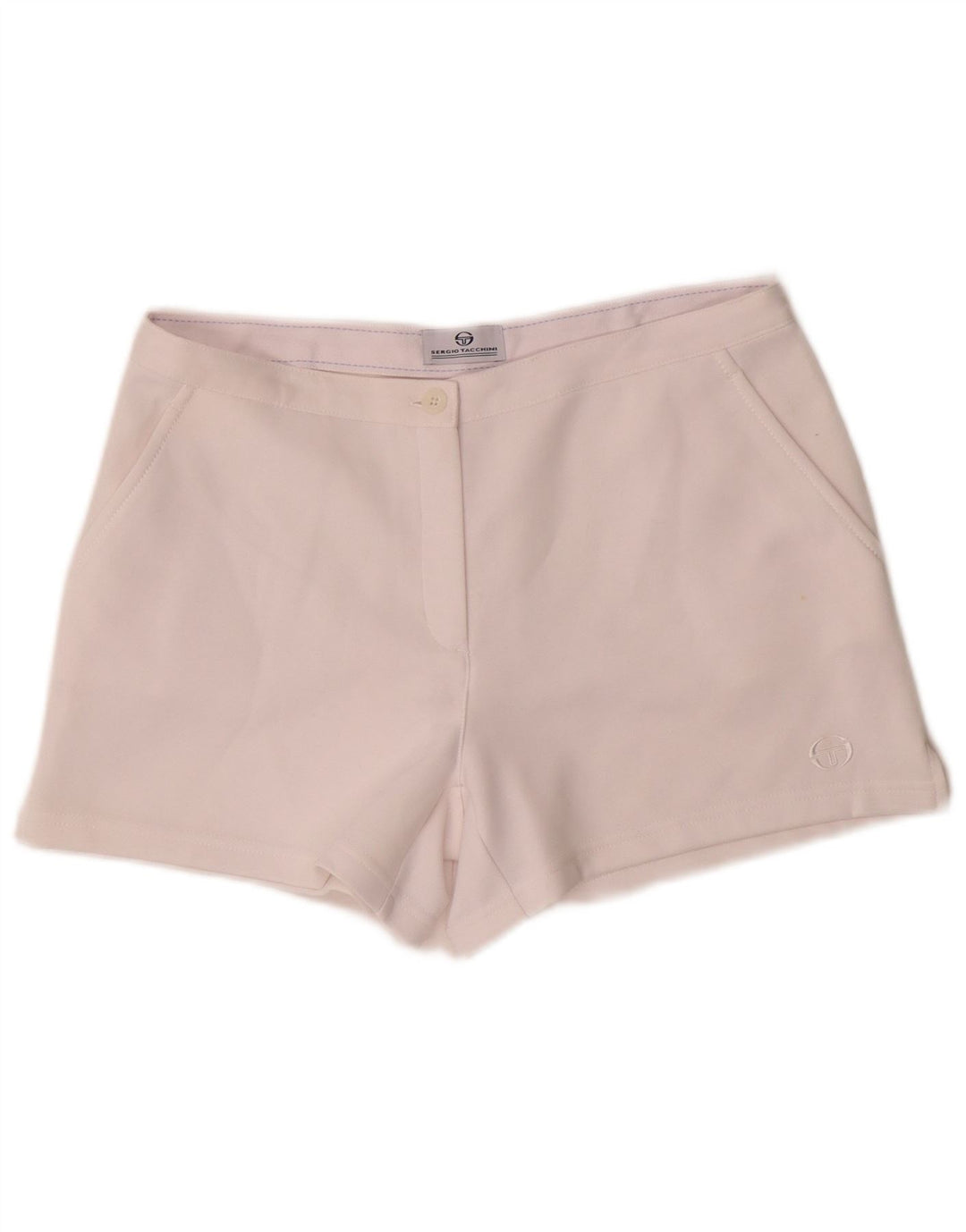 Sergio Tacchini Damen Shorts Medium W30 Weiß Polyester