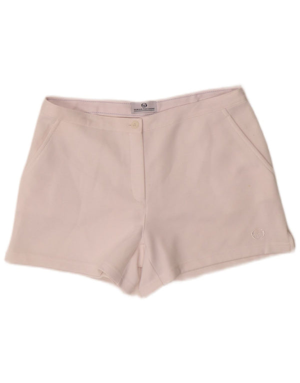 Sergio Tacchini Damen Shorts Medium W30 Weiß Polyester