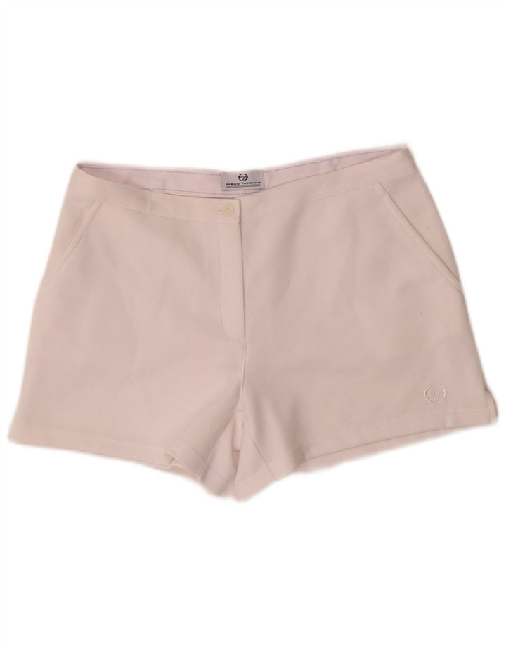 Sergio Tacchini Damen Shorts Medium W30 Weiß Polyester
