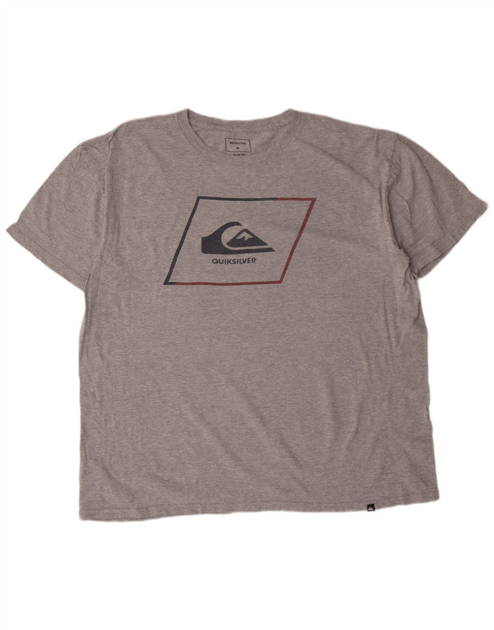 Quiksilver Herren-T-Shirt mit normaler Passform, Grafik, XL, grau meliert, Baumwolle