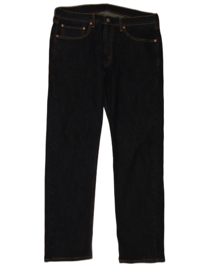 Levi's Herren 505 Straight Jeans W34 L32 Marineblaue Baumwolle