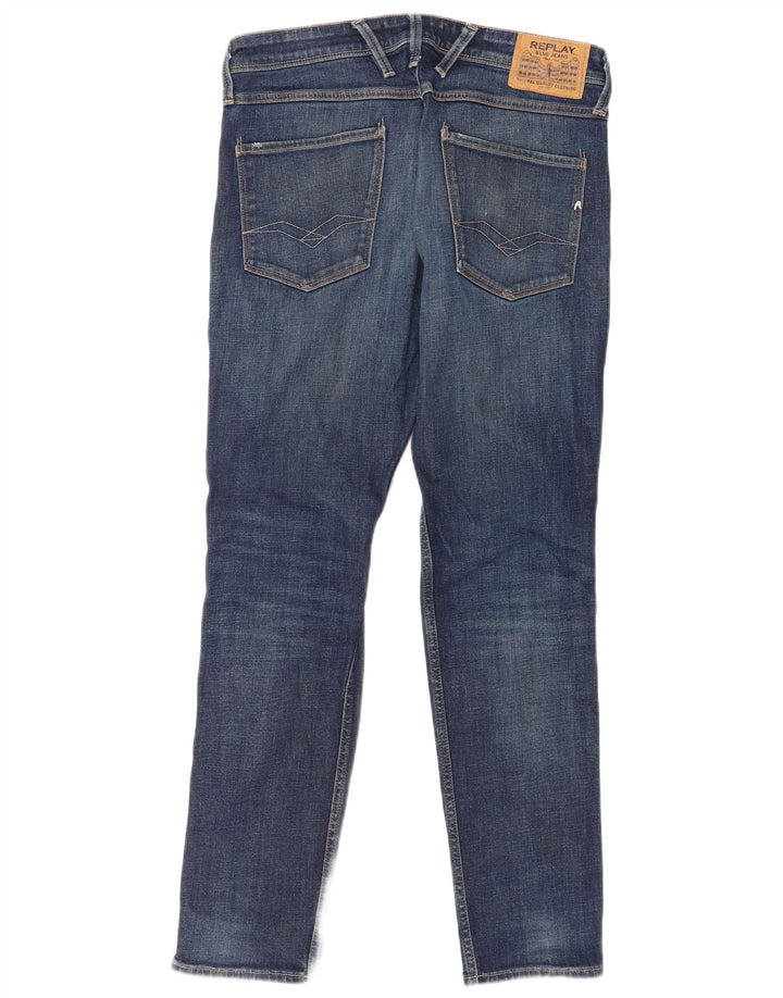 Replay Herren Slim Jeans W33 L32 Blaue Baumwolle