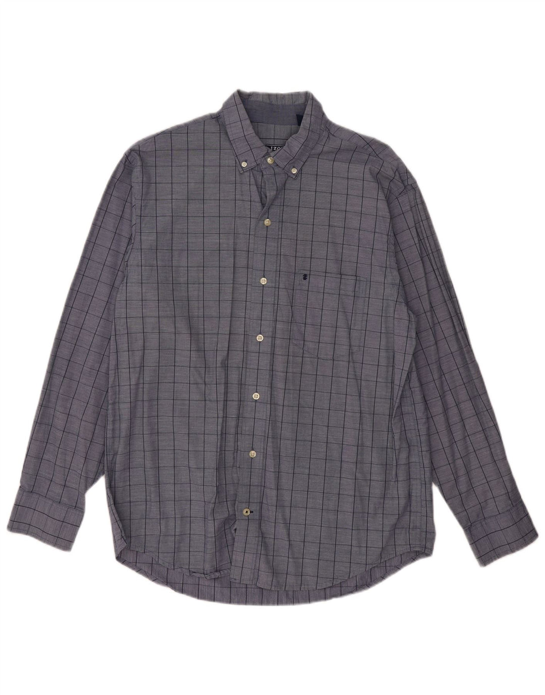 Izod Herrenhemd, groß, blau kariert, Baumwolle