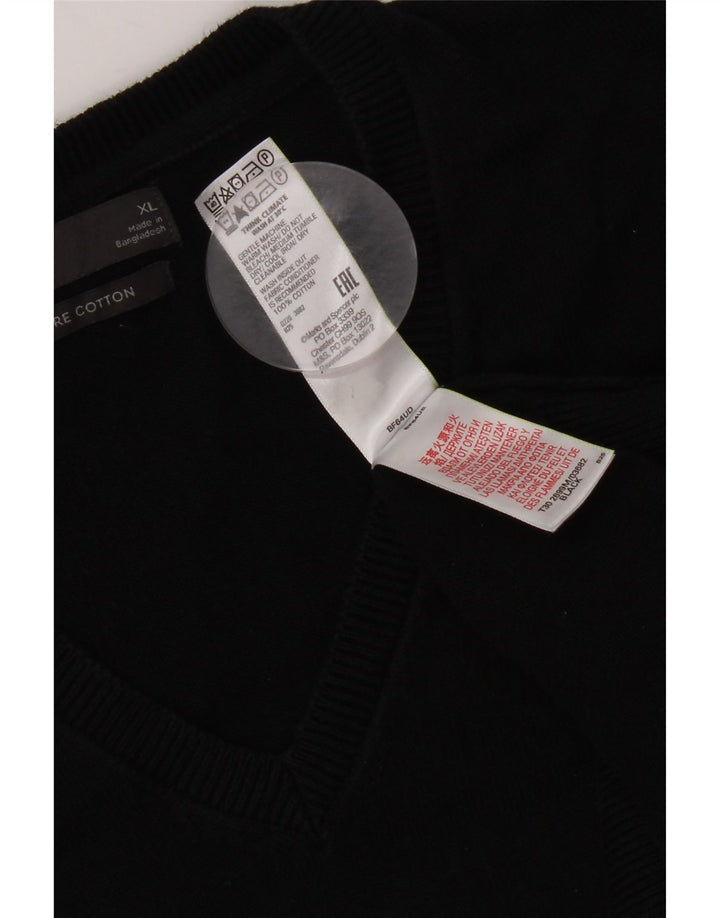 Marks & Spencer Herren Weste Tank Top XL Schwarz Baumwolle