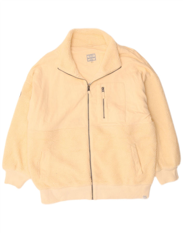 Fat Face Damen Fleecejacke UK 18 XL Off White Polyester