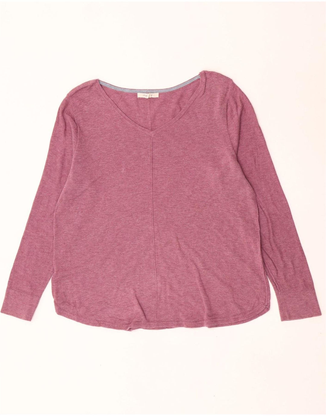 White Stuff Damen-Pullover mit V-Ausschnitt, Gr. 14, Größe L, Rosa, Baumwolle