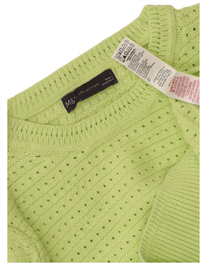 MARKS & SPENCER Damen-Pullover mit Rundhalsausschnitt, Gr. 14, Grün