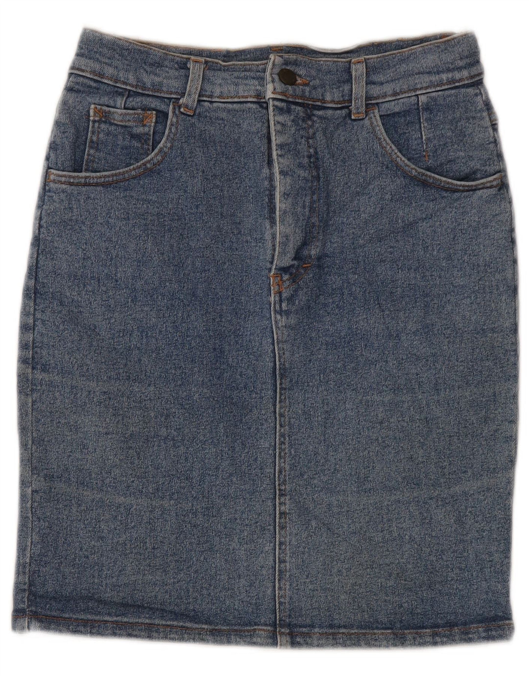 MASH Damen-Jeansrock mit hoher Taille, Größe 46, Größe L, W28, Blau