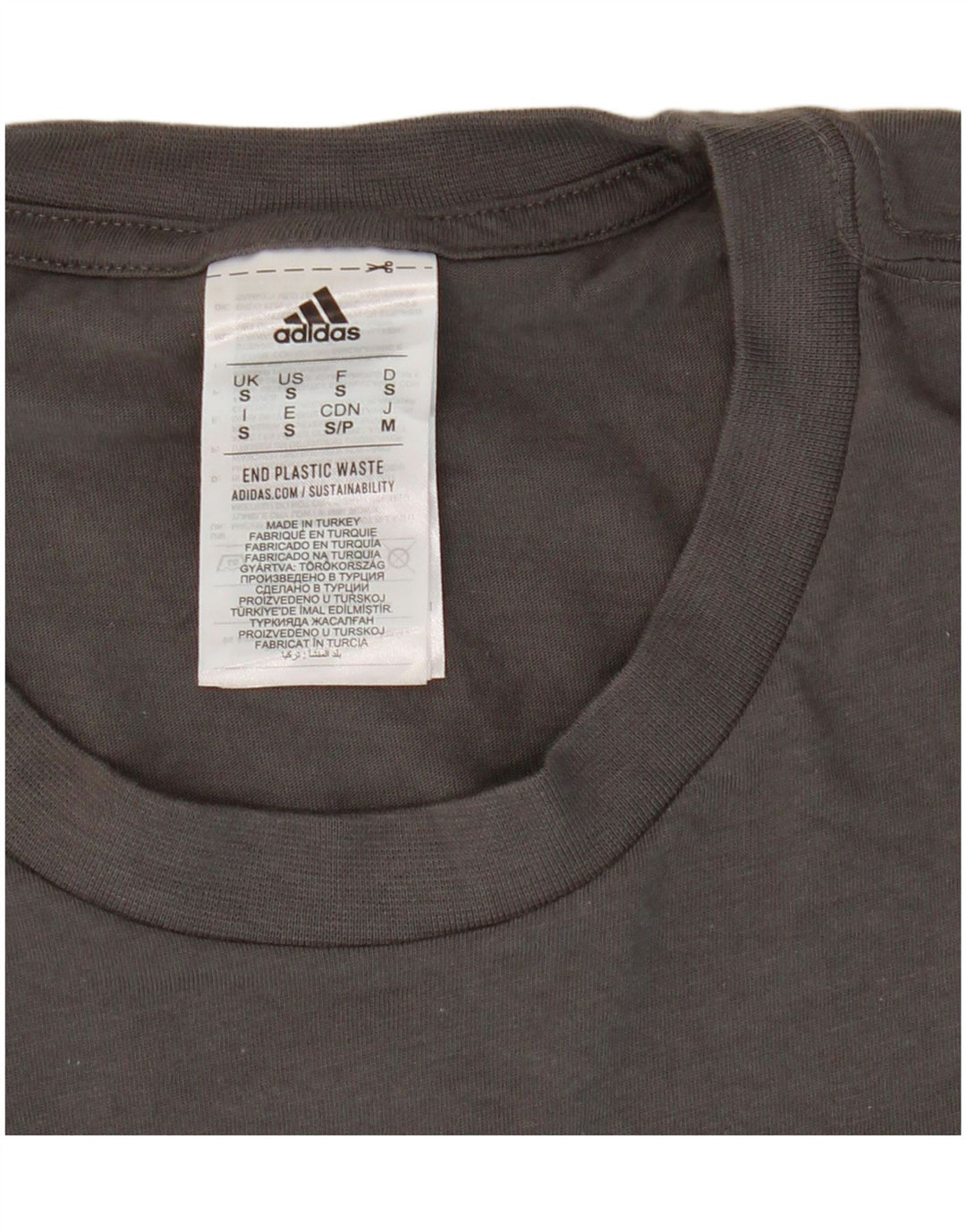 ADIDAS Herren Grafik T-Shirt Top Small Grau Baumwolle