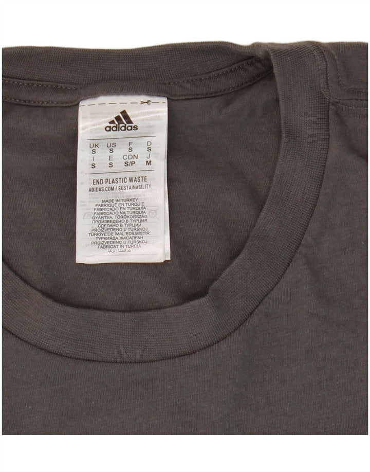 ADIDAS Herren Grafik T-Shirt Top Small Grau Baumwolle