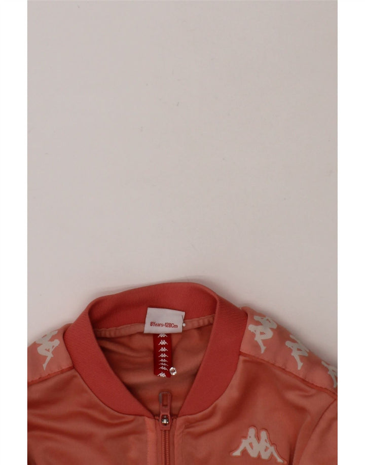 KAPPA Girls Graphic Crop Tracksuit Top Jacket 7-8 Years Red Polyester Vintage Kappa and Second-Hand Kappa from Messina Hembry 