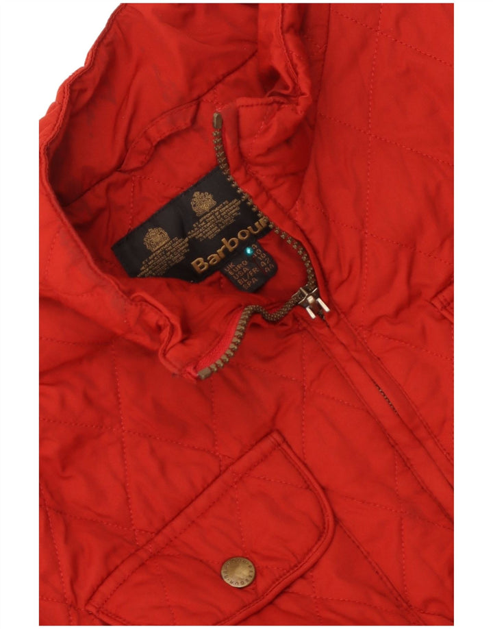 Barbour Damen Steppjacke UK 14 Large Rot Polyester