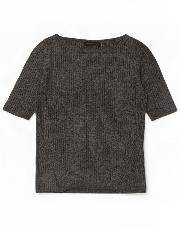 Marks & Spencer Damen-Pullover mit U-Boot-Ausschnitt, UK 14, groß, grau meliert