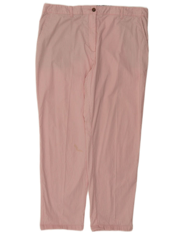 Marks & Spencer Damen Chinohose UK 18 XL W38 L29 Rosa gestreift