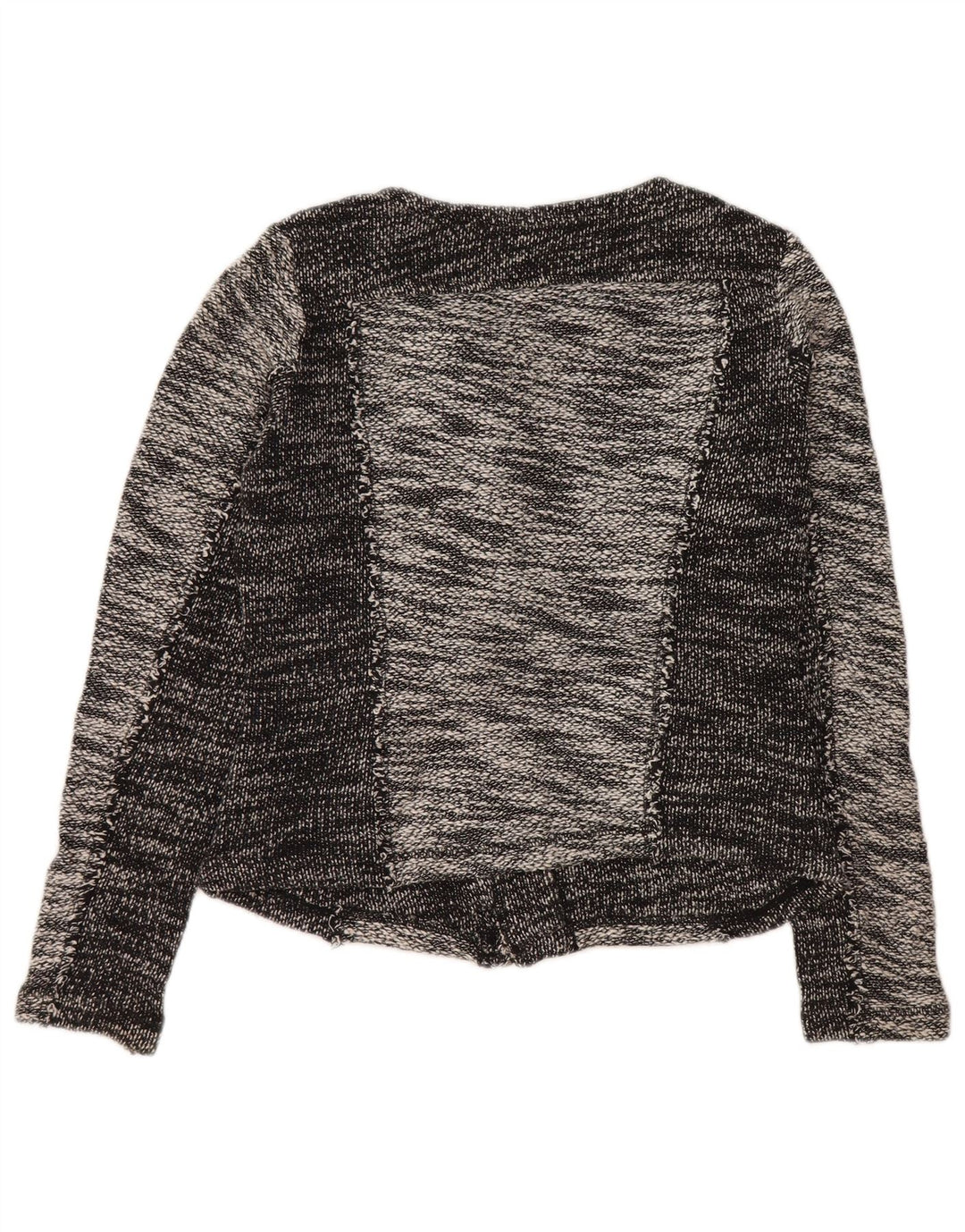 CALVIN KLEIN Damen Crop Blazer Jacke UK 10 Small Graue Colourblock-Baumwolle