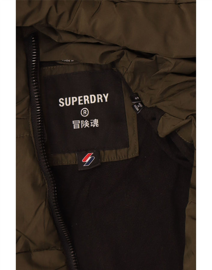 Superdry Herren-Kapuzenjacke, wattiert, UK 36, Größe S, Khaki, Polyester