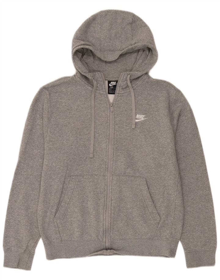 Nike Herren-Kapuzenpullover mit Reißverschluss, klein, graue Baumwolle