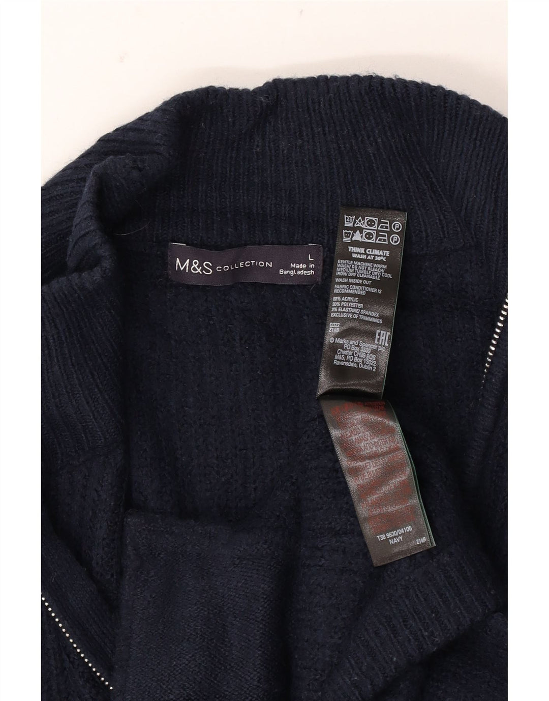 Marks & Spencer Herren-Strickjacke, groß, Marineblau, Acryl
