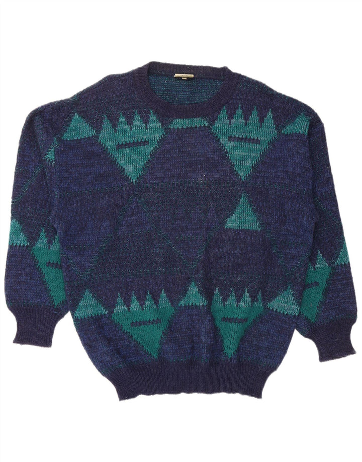 4 CASTELLA Herren-Pullover mit U-Boot-Ausschnitt IT 56 XL Marineblau Geometrisch