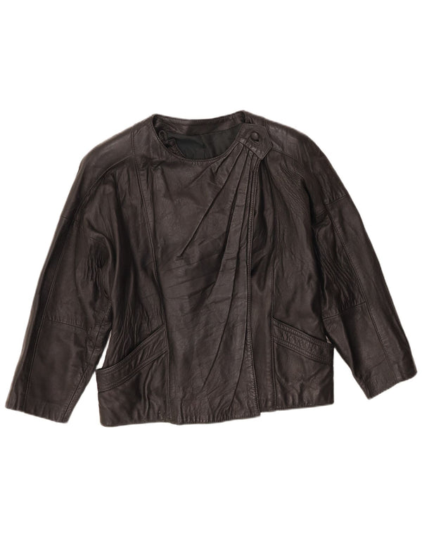 Vintage Damen Lederjacke UK 10 Small Schwarz