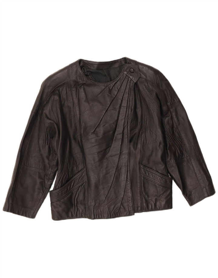 Vintage Damen Lederjacke UK 10 Small Schwarz