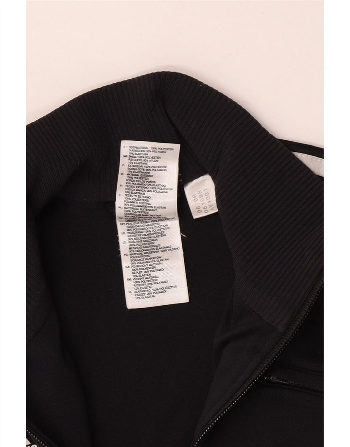 Adidas Damen Crop Trainingsanzug Top Jacke UK 14 Medium Schwarz Colourblock