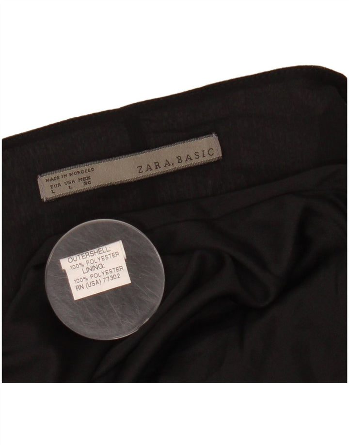 ZARA Damen Ärmelloses Bubble-Kleid UK 14 Large Schwarz Polyester